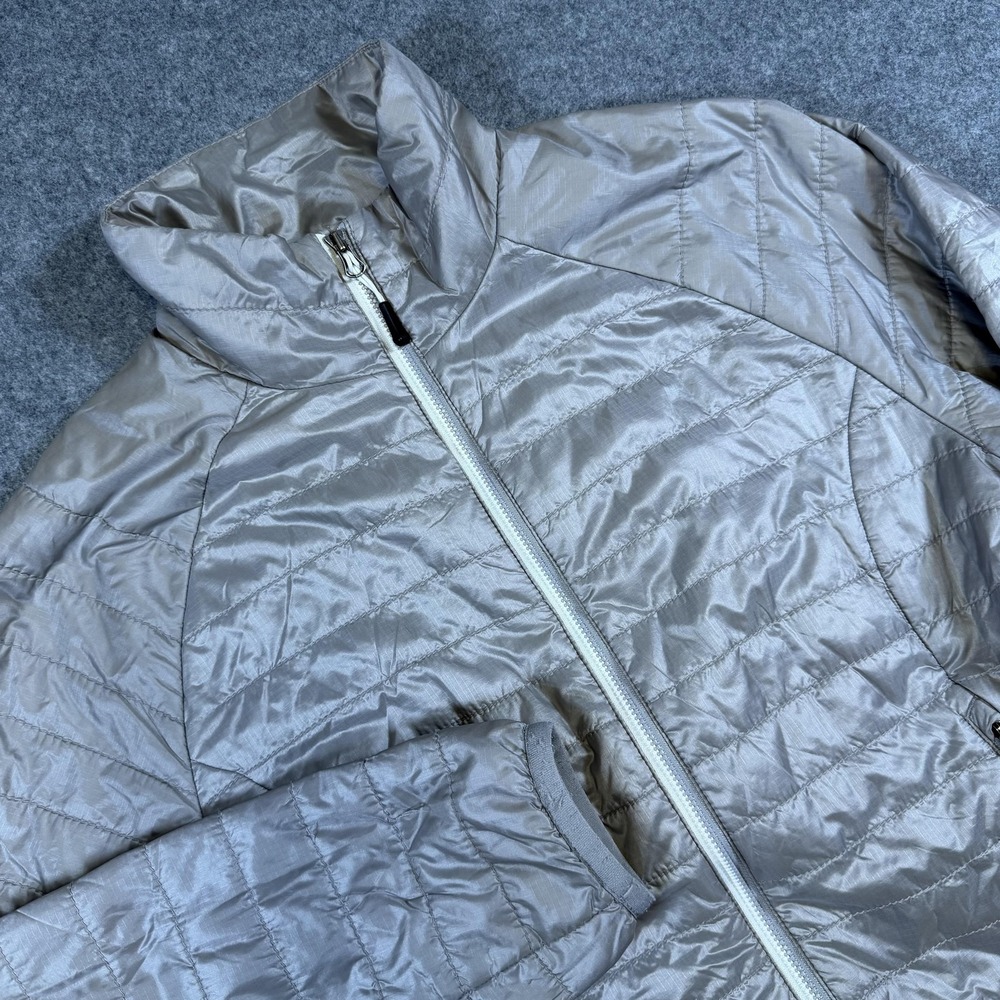 The North Face Jacket Womens Medium Silver FlashDry Quilted Full Zip Hiking